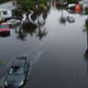 An aerial view from a drone shows a street inundated with flood water on December 23, 2019 in Hallandale, Florida.